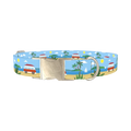 Beach Vacation Dog Collar - metal silver