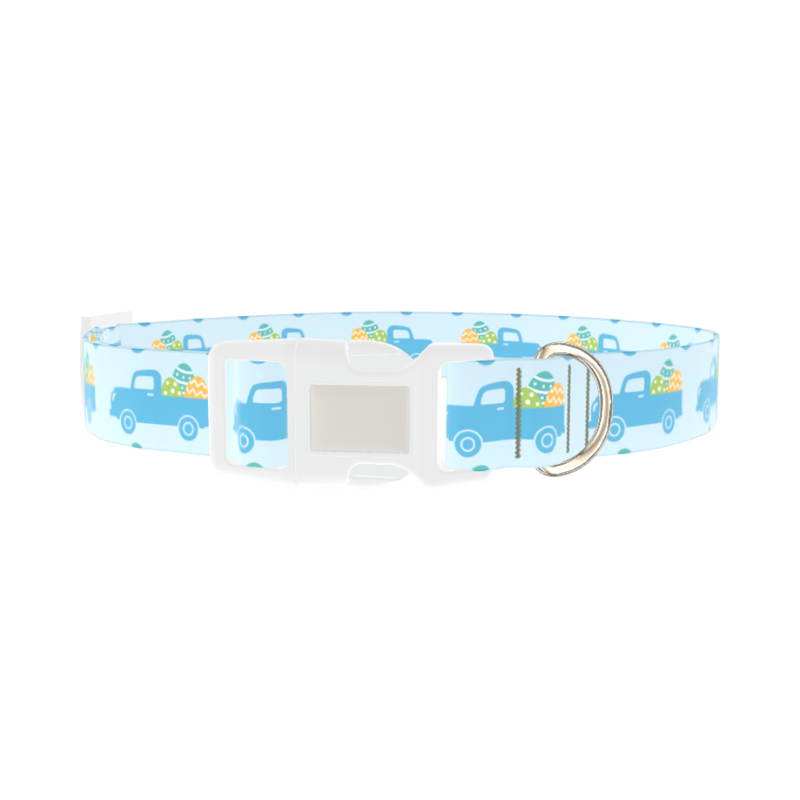 Easter Truck Dog Collar - plastic silver