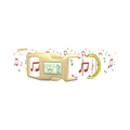 Music Note Dog Collar - plastic gold