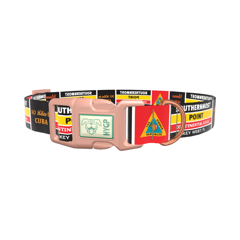 Key West Landmark Dog Collar - plastic gold
