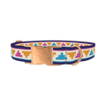 Colorful Tribal Pyramid Dog Collar - metal rose gold