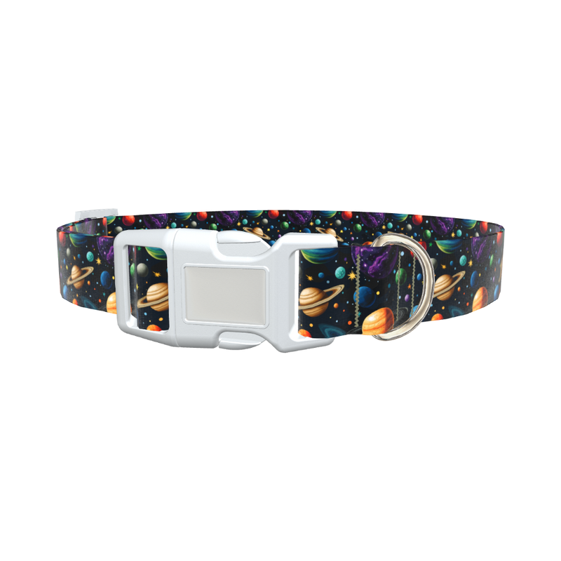 Space Planet Dog Collar - plastic rose gold