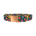 Floral Pattern Dog Collar - metal rose gold