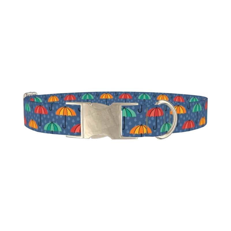 Umbrella Rain Dog Collar - metal silver