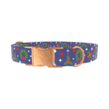 Christmas Wreath Dog Collar - metal rose gold