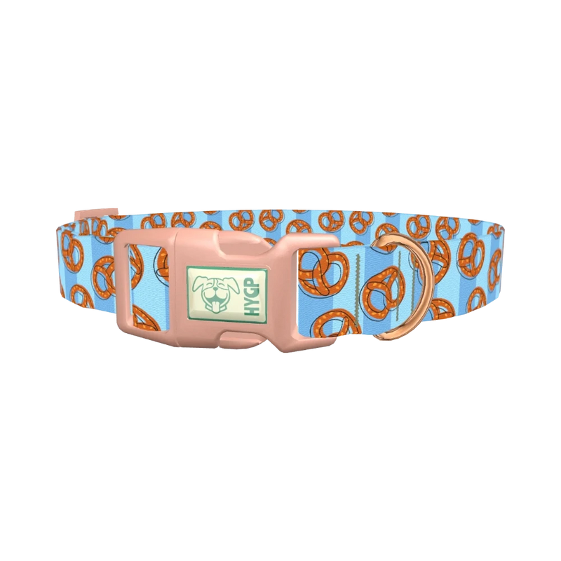 Pretzel Pattern Dog Collar - plastic rose gold