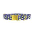 Dinosaur UFO Dog Collar - metal gold