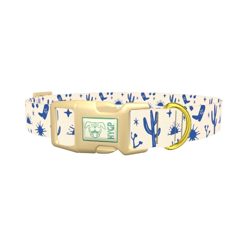 Western Desert Scene Dog Collar - plastic gold