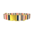 Red Yellow Stripe Dog Collar - metal gold