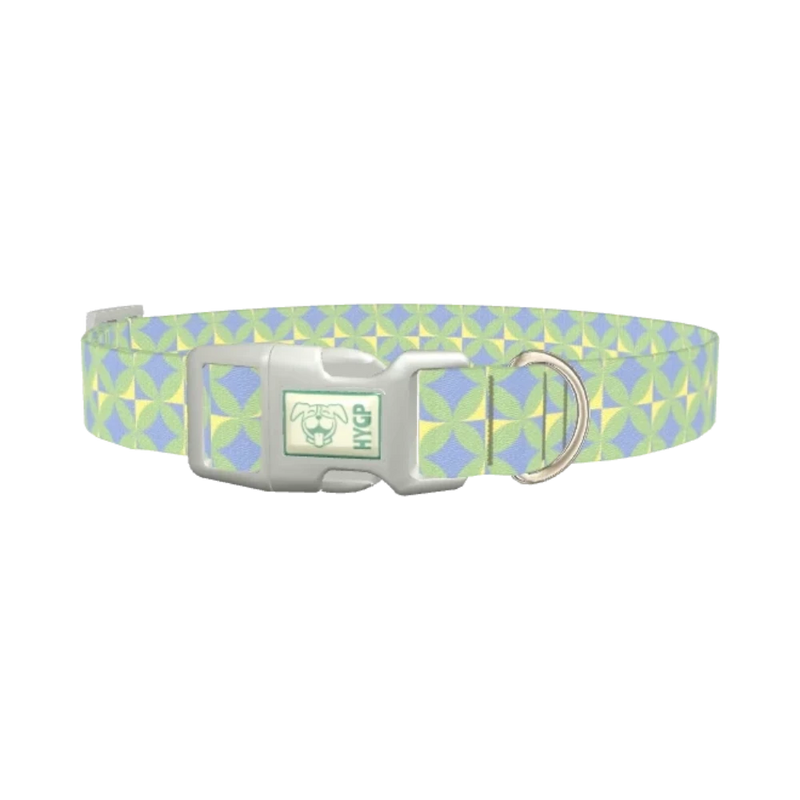 Geometric Petal Dog Collar - plastic silver