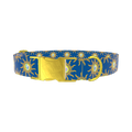 Conch Shell Sunburst Dog Collar - metal silver