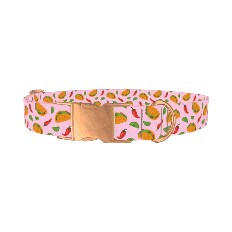 Chili Taco Dog Collar - metal rose gold