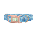 Tropical Leaves Dog Collar - plastic rose gold