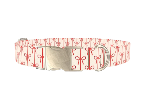 Red Ribbon Bow Dog Collar