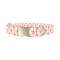 Red Ribbon Bow Dog Collar - metal silver