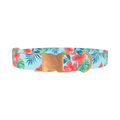 Multi Floral Hibiscus Dog Collar - metal rose gold