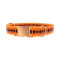 Halloween Rhombus Dog Collar - metal silver