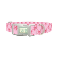 Diamond Bow Dog Collar - plastic silver