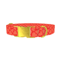 Red Sketch Heart Dog Collar - metal gold