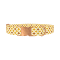 Yellow Geometric Star Dog Collar - metal rose gold