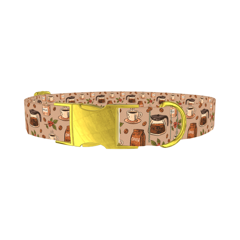 Coffee Berry Dog Collar - metal gold