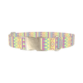 Tribal Diamond Stripe Dog Collar - metal silver