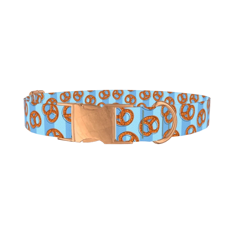 Pretzel Pattern Dog Collar - metal rose gold