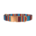 Colorful Stripe Dog Collar - metal rose gold