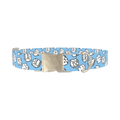 Dice Pattern Dog Collar - metal silver