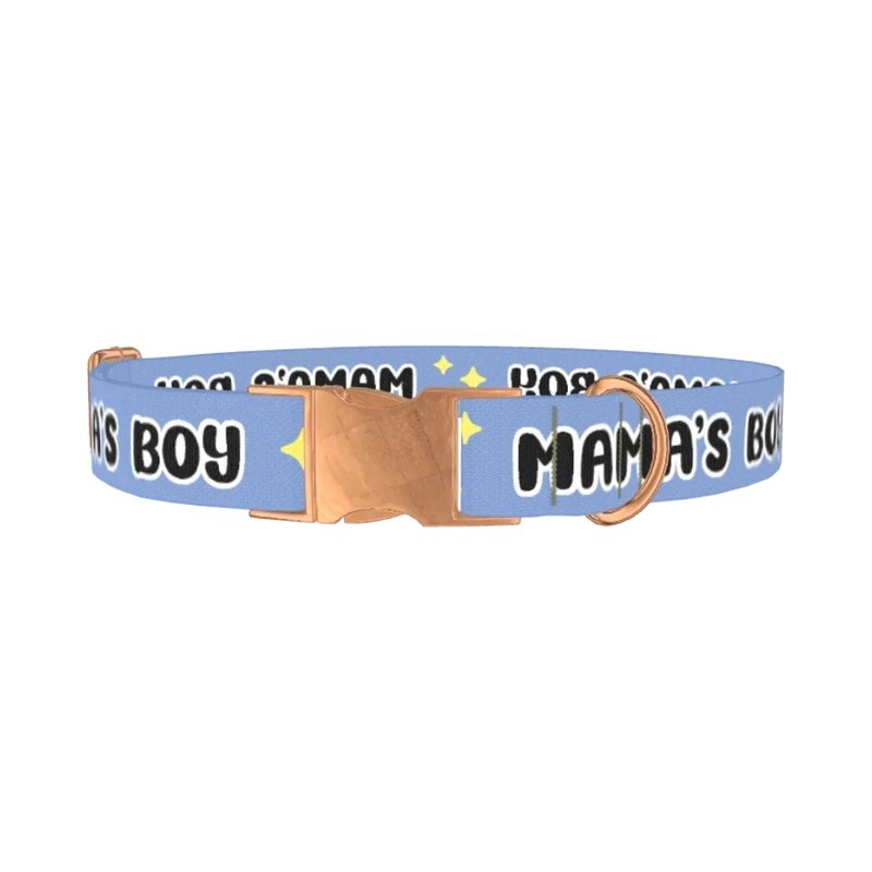 Mamas Boy Dog Collar - metal rose gold