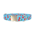 Cherry Fruit Dog Collar - metal silver