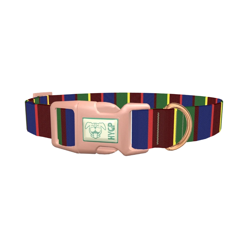 Striped Pattern Dog Collar - plastic rose gold
