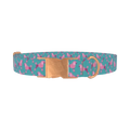 Poodle Pattern Dog Collar - metal rose gold