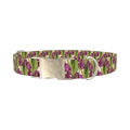 Purple Tulip Pattern Dog Collar - metal silver