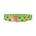 St. Patrick's Day Bow Dog Collar - metal rose gold