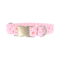 Floral Watercolor Dog Collar - metal gold