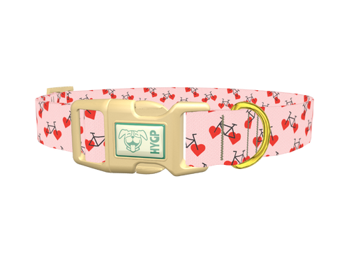 Valentine Heart Bike Dog Collar