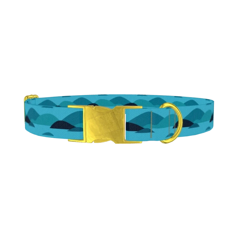 Abstract Landscape Dog Collar - metal gold