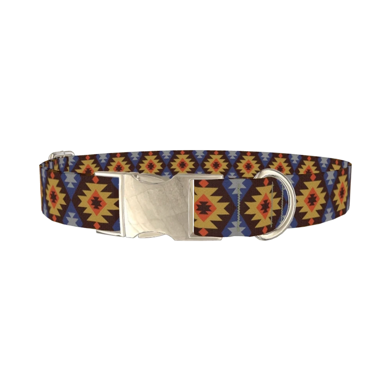 Geometric Star Dog Collar - metal silver