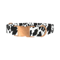 Cow Pattern Dog Collar - metal rose gold