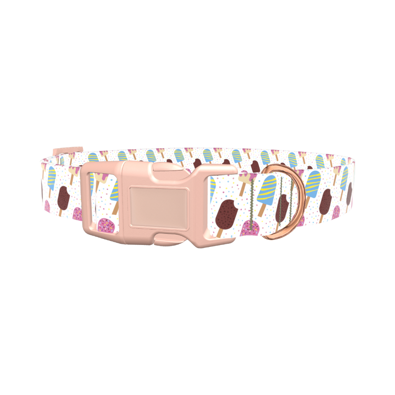 Ice Cream Treats Dog Collar - plastic gold