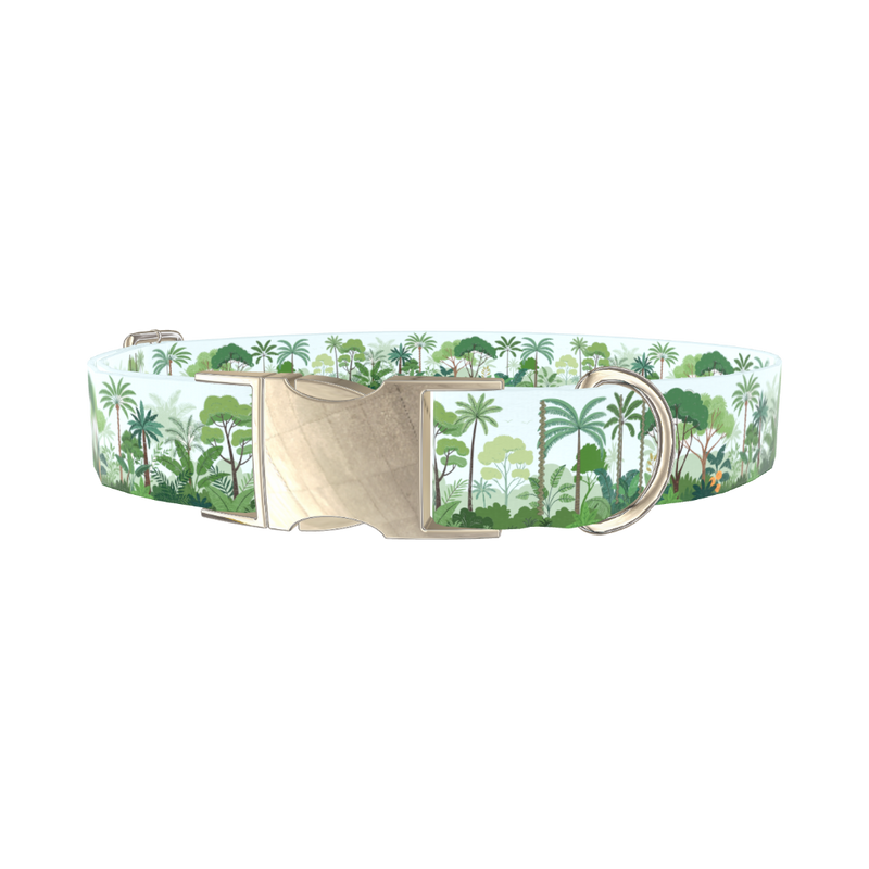 Tropical Jungle Dog Collar - metal gold