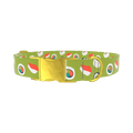 Sushi Pattern Dog Collar - metal gold