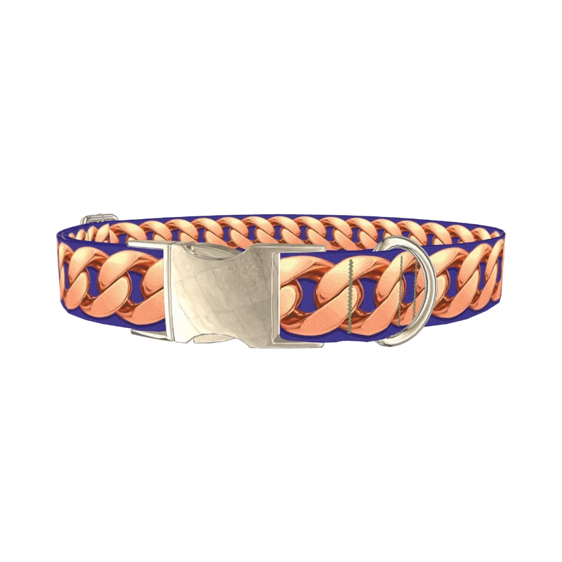 Chain Link Dog Collar - metal silver