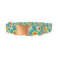 Floral Narcissus Dog Collar - metal rose gold