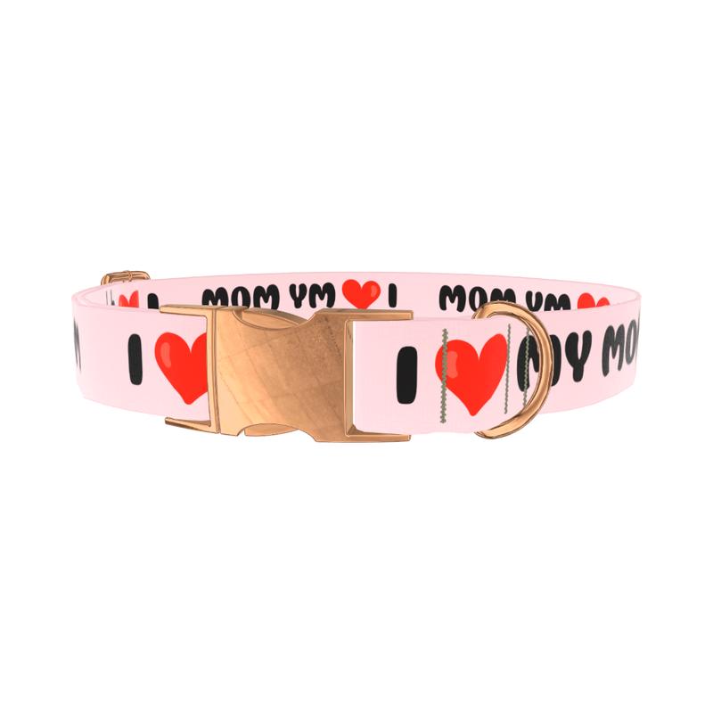 Heart Love Dog Collar - metal rose gold