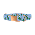 Christmas Dinosaur Dog Collar - metal rose gold