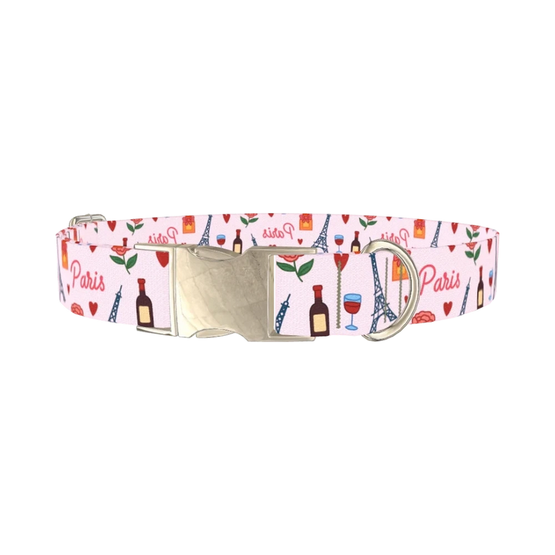 Parisian Romance Dog Collar - metal silver