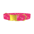 Heart Wave Dog Collar - metal gold