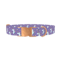 Purple Unicorn Magic Dog Collar - metal rose gold